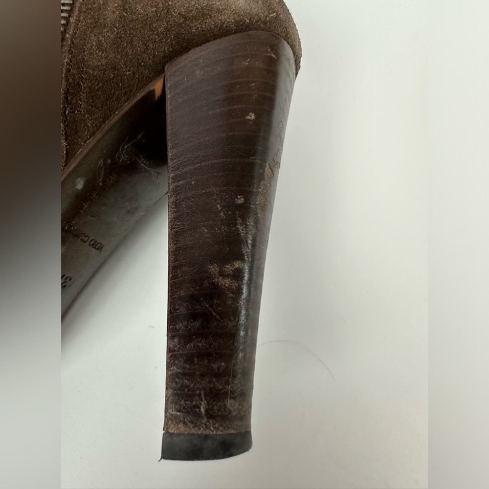 Miu Miu Chocolate Brown Suede Boots Sz 7.5 - Picture 9 of 16